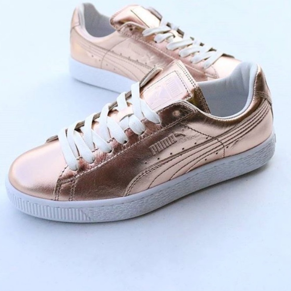 PUMA Basket Sneakers Rose Gold Metallic size 9.5